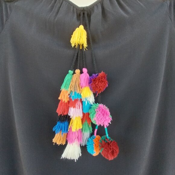 VASNA Cold Shoulder Shift Dress 3/4 Bell Sleeves, Black, Size M - Picture 4 of 9